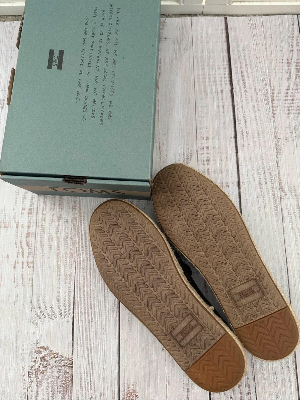 TOMS Black Lace Espadrille Slip-On Shoes